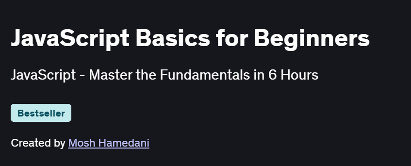 JavaScript Basics for Beginners Course