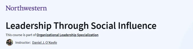 Leadership Through Social Influence Course