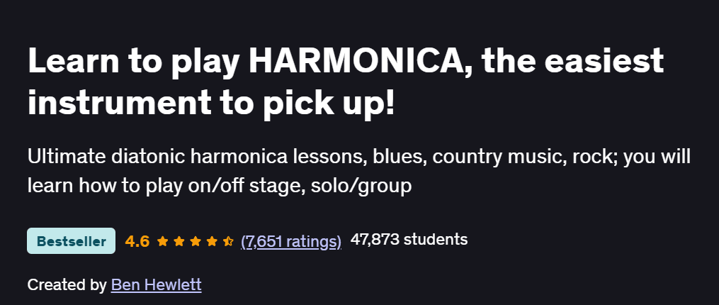 Learn to play HARMONICA, the easiest instrument to pick up! Course