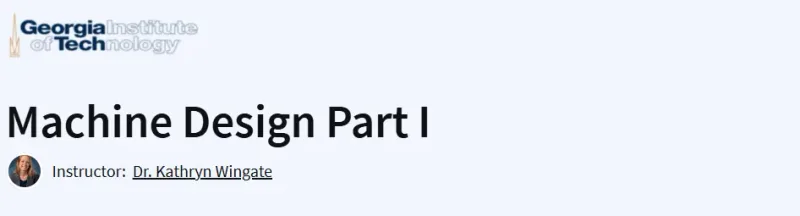 Machine Design Part I Course