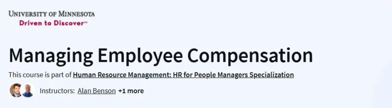 Managing Employee Compensation Course