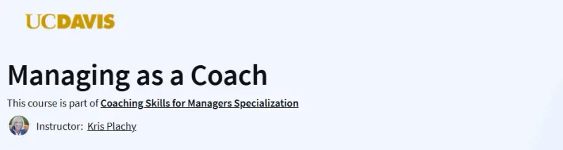 Managing as a Coach Course