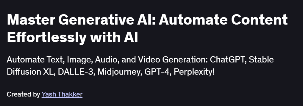 Master Generative AI: Automate Content Effortlessly with AI Course