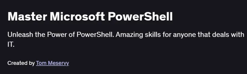 Master Microsoft PowerShell Course