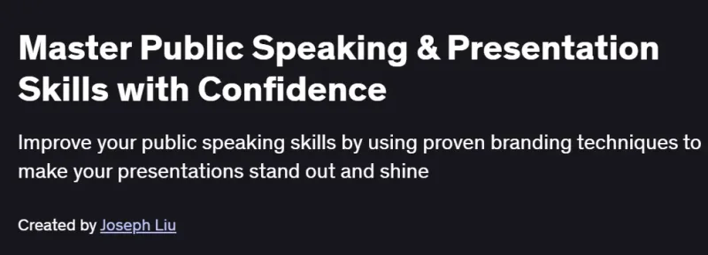 Master Public Speaking & Presentation Skills with Confidence Course