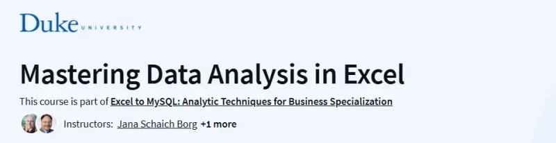 Mastering Data Analysis in Excel Course