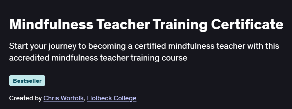 Mindfulness Teacher Training Certificate Course