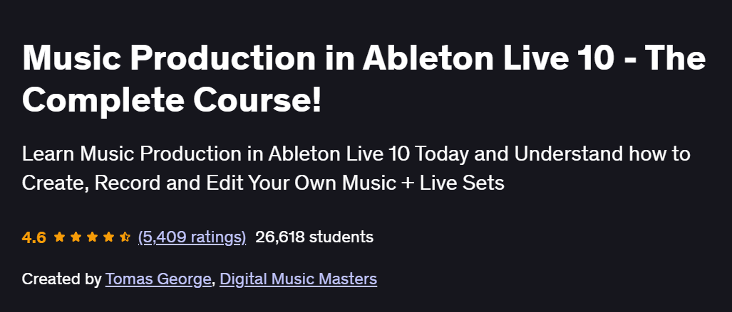 Music Production in Ableton Live 10 – The Complete Course!