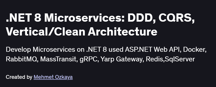 .NET 8 Microservices: DDD, CQRS, Vertical/Clean Architecture Course