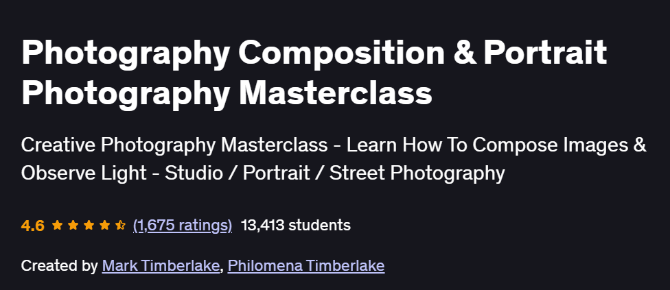 Photography Composition & Portrait Photography Masterclass Course