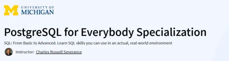 PostgreSQL for Everybody Specialization Course