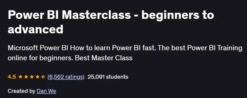 Power BI Masterclass – Beginners to Advanced Course
