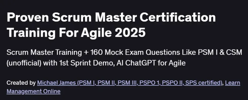 Proven Scrum Master Certification Training For Agile 2025 Course