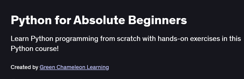 Python for Absolute Beginners Course