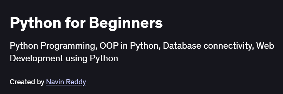 Python for Beginners Course