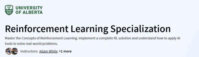 Reinforcement Learning Specialization Course