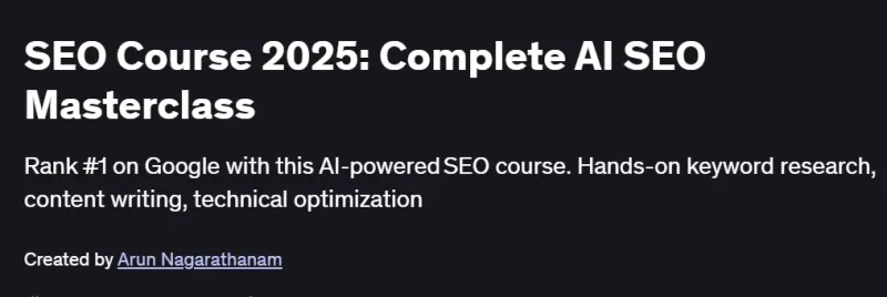 SEO Course 2025: Complete AI SEO Masterclass Course