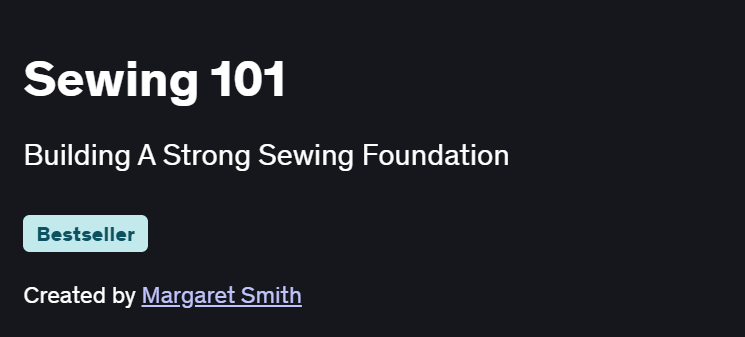 Sewing 101 Course