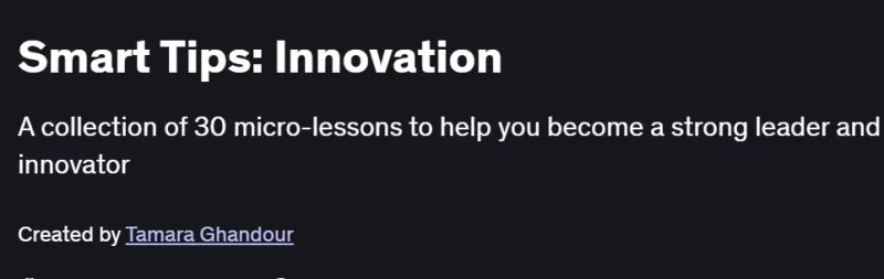Smart Tips: Innovation Course