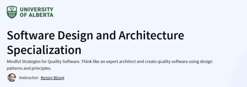 Software Design and Architecture Specialization Course