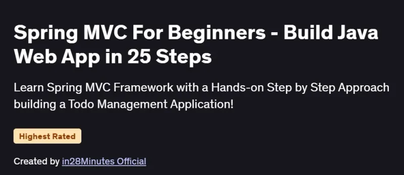 Spring MVC For Beginners – Build Java Web App in 25 Steps Course