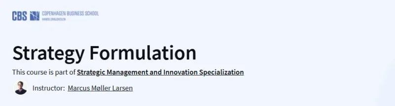 Strategy Formulation Course