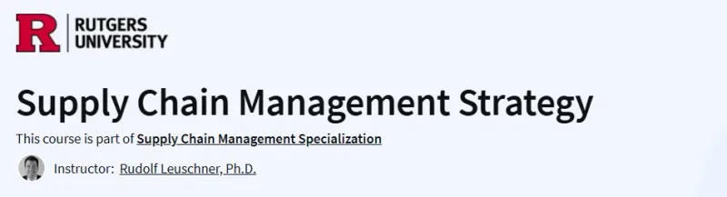 Supply Chain Management Strategy Course