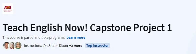 Teach English Now! Capstone Project 1 Course