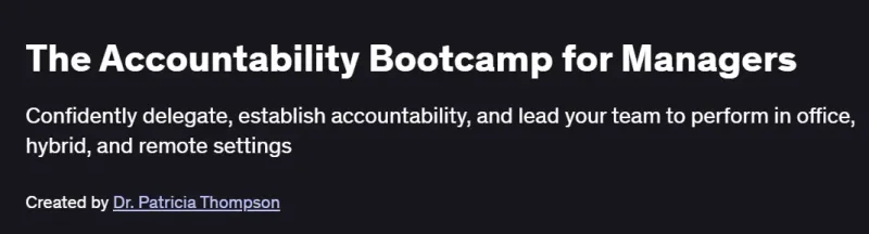 The Accountability Bootcamp for Managers Course