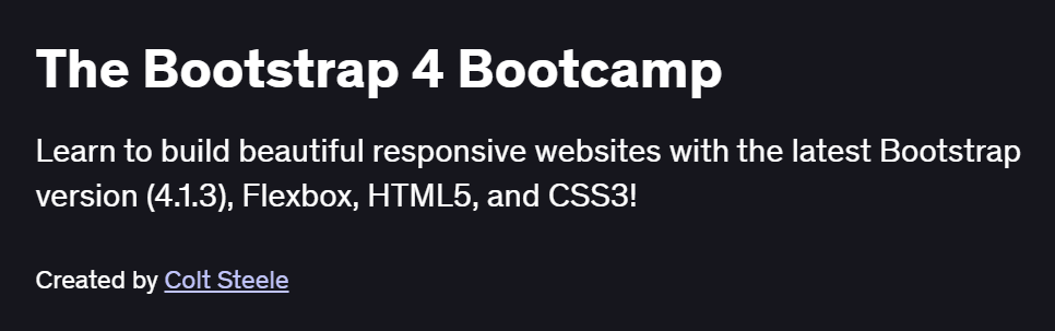 The Bootstrap 4 Bootcamp Course
