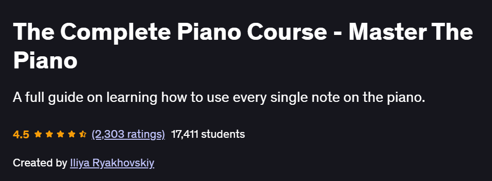 The Complete Piano Course – Master The Piano Course