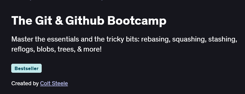 The Git & Github Bootcamp Course