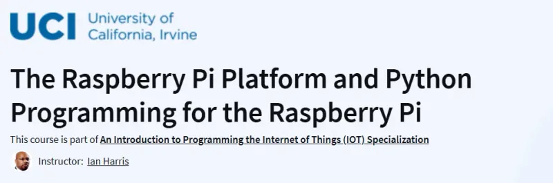 The Raspberry Pi Platform and Python Programming for the Raspberry Pi Course