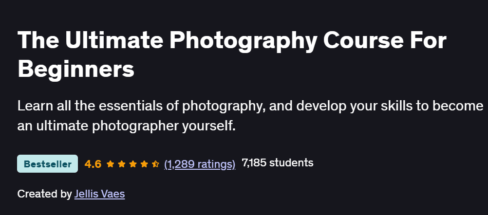 The Ultimate Photography Course For Beginners Course