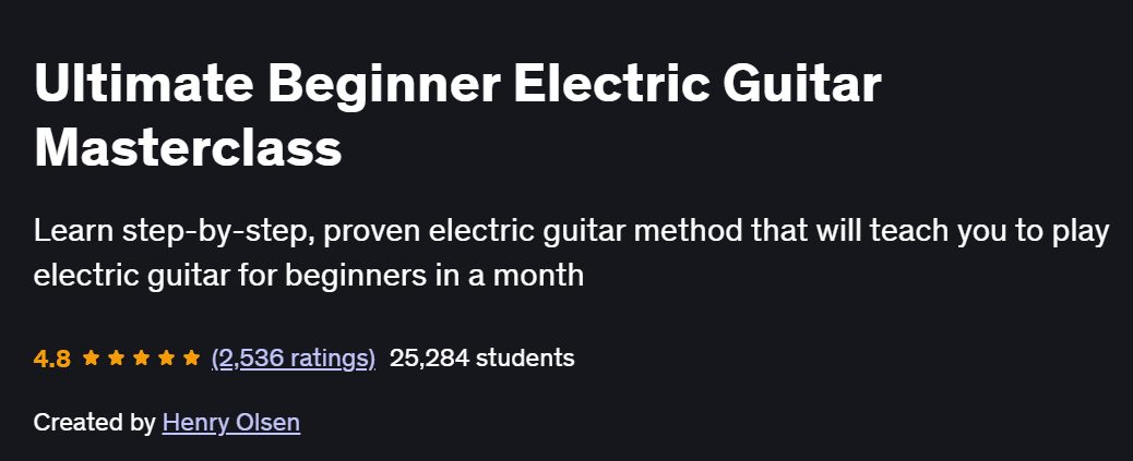 Ultimate Beginner Electric Guitar Masterclass Course