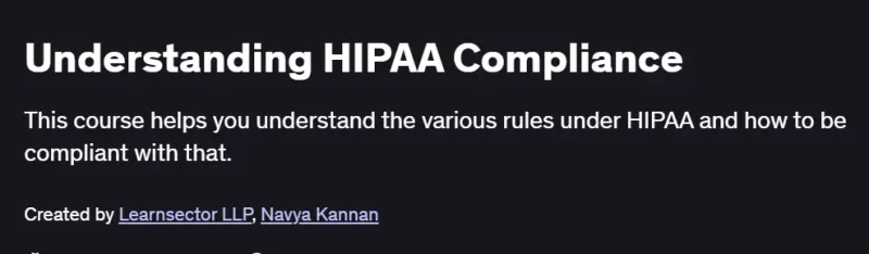 Understanding HIPAA Compliance Course