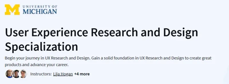 User Experience Research and Design Specialization Course