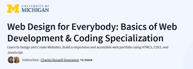 Web Design for Everybody: Basics of Web Development & Coding Specialization course