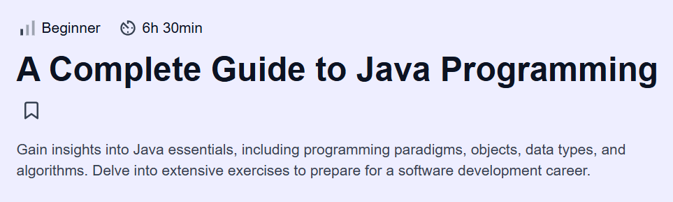 A Complete Guide to Java Programming Course