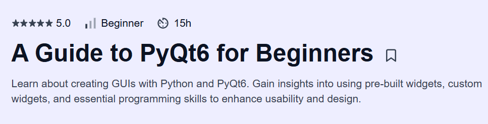 A Guide to PyQt6 for Beginners Course