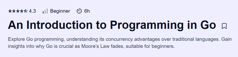 An Introduction to Programming in Go Course