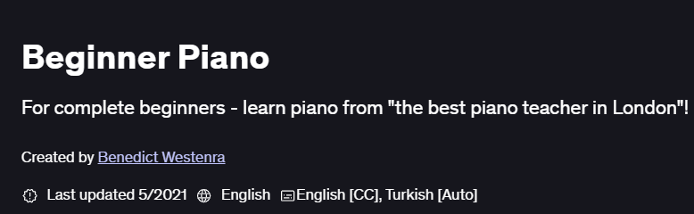 Beginner Piano Course
