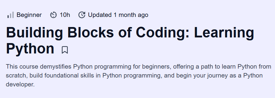 Building Blocks of Coding: Learning Python Course