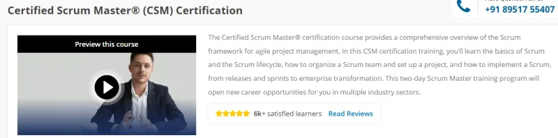 Certified Scrum Master® (CSM) Certification Course