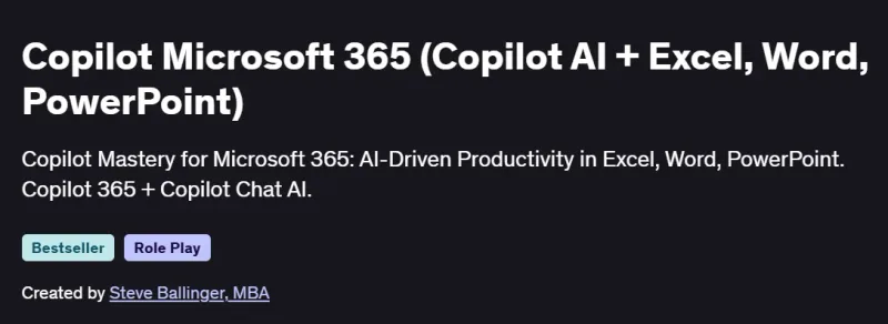 Copilot Microsoft 365 (Copilot AI + Excel, Word, PowerPoint) Course