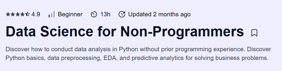 Data Science for Non-Programmers Course