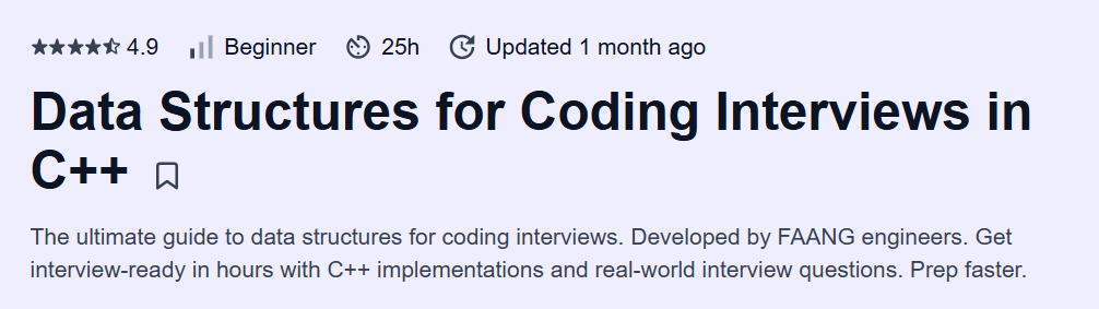 Data Structures for Coding Interviews in C++ Course