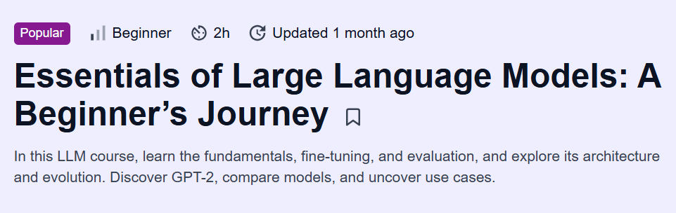Essentials of Large Language Models: A Beginner’s Journey Course