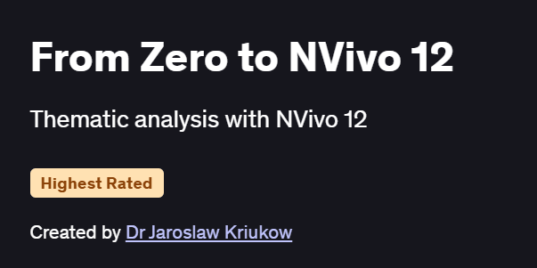 From Zero to NVivo 12 Course