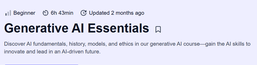 Generative AI Essentials Course